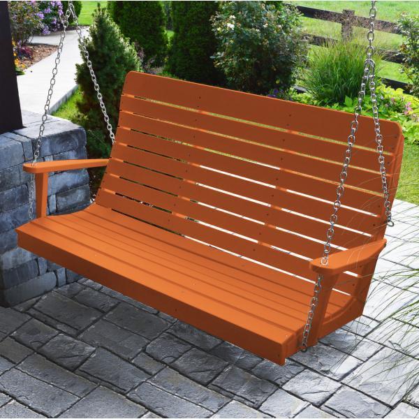 A & L Furniture Poly Winston Swing - Durable Outdoor Patio Swing with Weather-Resistant Cushions for Garden, Backyard, and Porch Relaxation