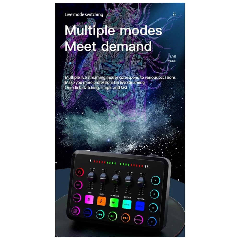 Begchy F11 Professional Audio Mixer Sound Card - USB Audio Interface for PC, Studio Recording, Podcasting & Live Streaming | High-Quality Sound Mixing for Music Production, Gaming & Voiceovers