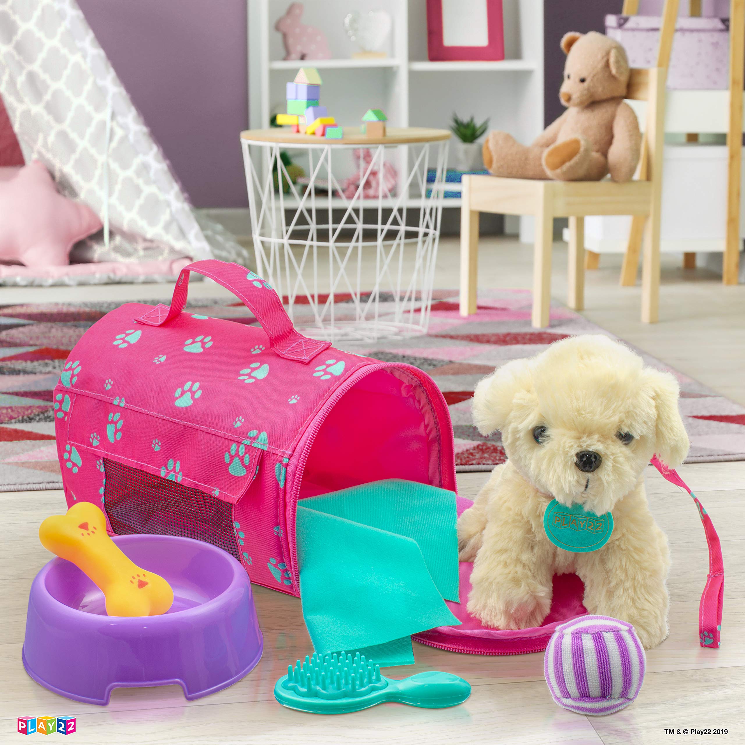 Play22 Plush Puppy Doll Set - 9PCS Kids Toys for 18