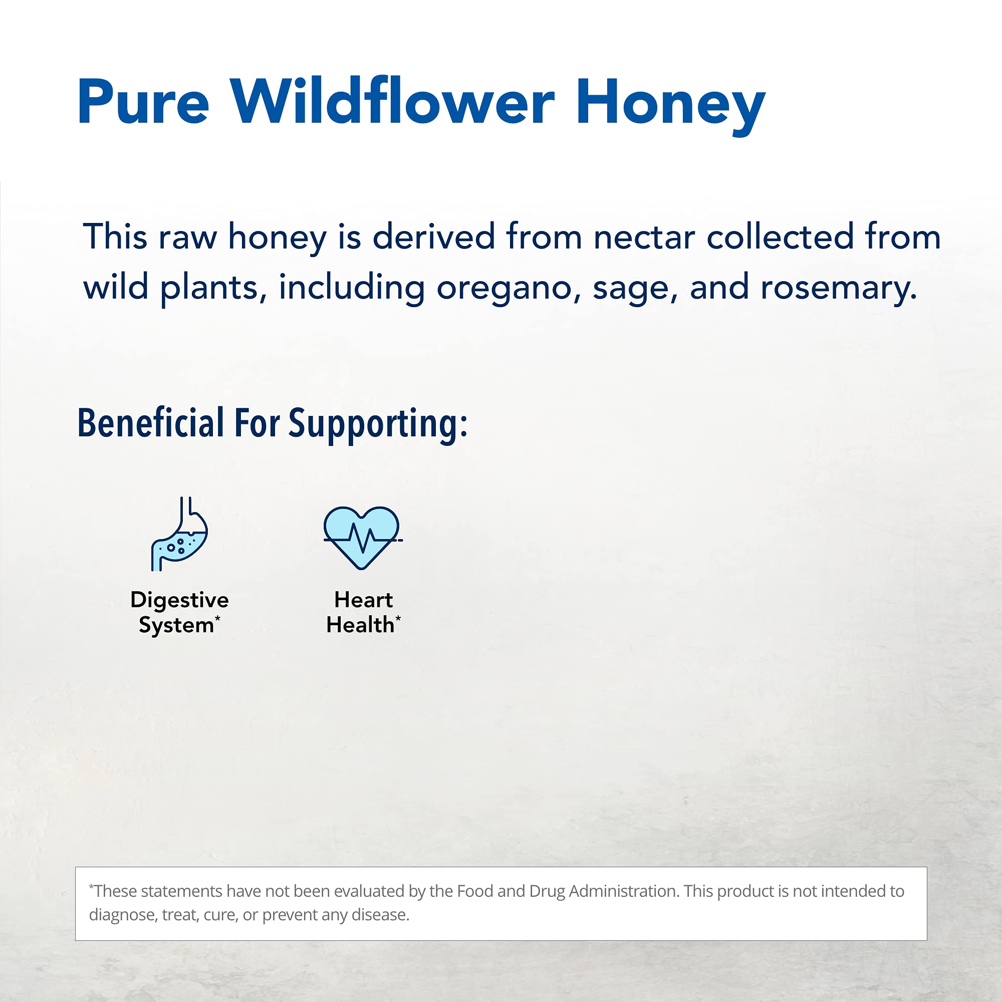 Mediterranean Wildflower Raw Honey - 9.4oz, Non-GMO Digestive Aid for Tea & Baking
