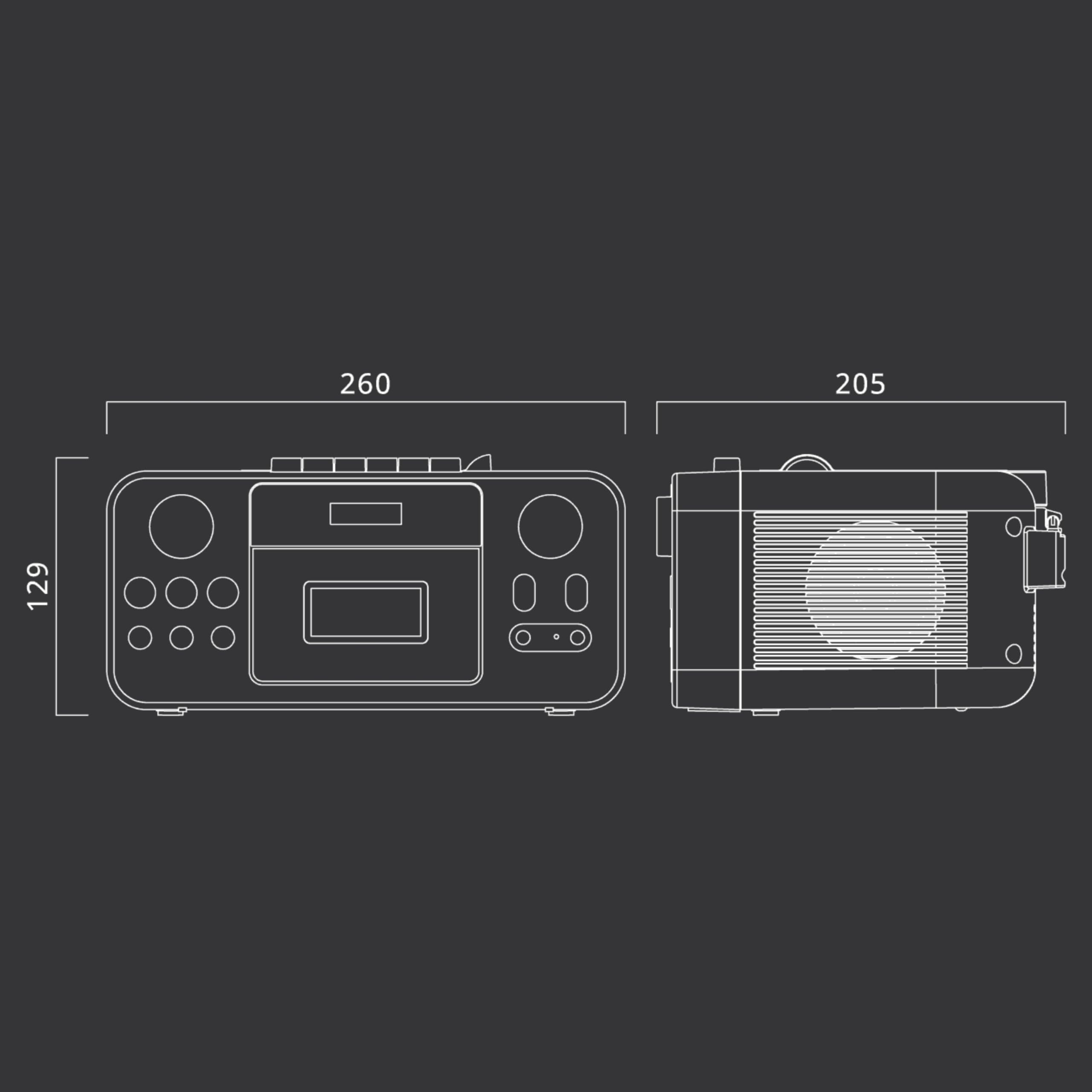 MUSE M-182 DB AM/FM Radio with Cassette Player and CD Player - Portable Stereo Boombox for Home, Office, and Outdoor Use