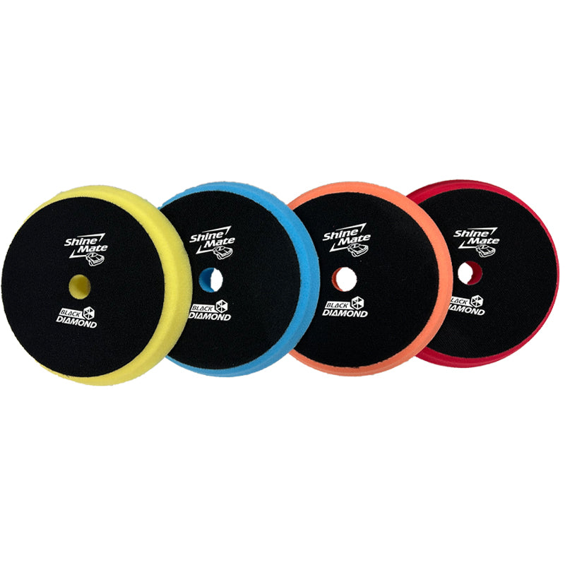 ShineMate 4 Foam Pad High Cutting Buffing Pads (T80 Black Diamond Line) - Perfect for Car Detailing, Polishing & Paint Correction
