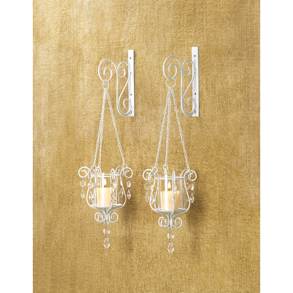 Tom & Co. 15-Pack Wholesale Crystal Pendant Sconce Set - Elegant Wedding Centerpieces & Table Decor for Bridal Showers, Receptions, and Special Events