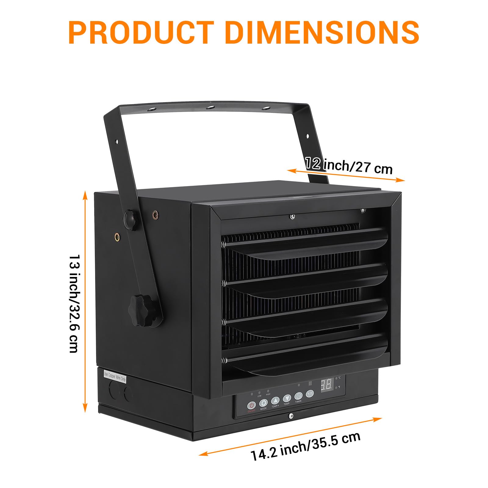 7500W 240V Electric Garage Heater with Remote Control - Ceiling Mount Shop Heater with 12-Hour Timer & Overheat Protection - Perfect for Workshop, Warehouse & Home Garage Heating in Winter