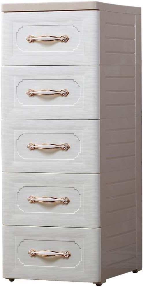 5-Layer Plastic Storage Bins with Drawers - Multi-Purpose Organizer Cabinet for Baby Clothes, Toys & Wardrobe (Ivory White) | Perfect for Nursery, Kids Room & Home Organization
