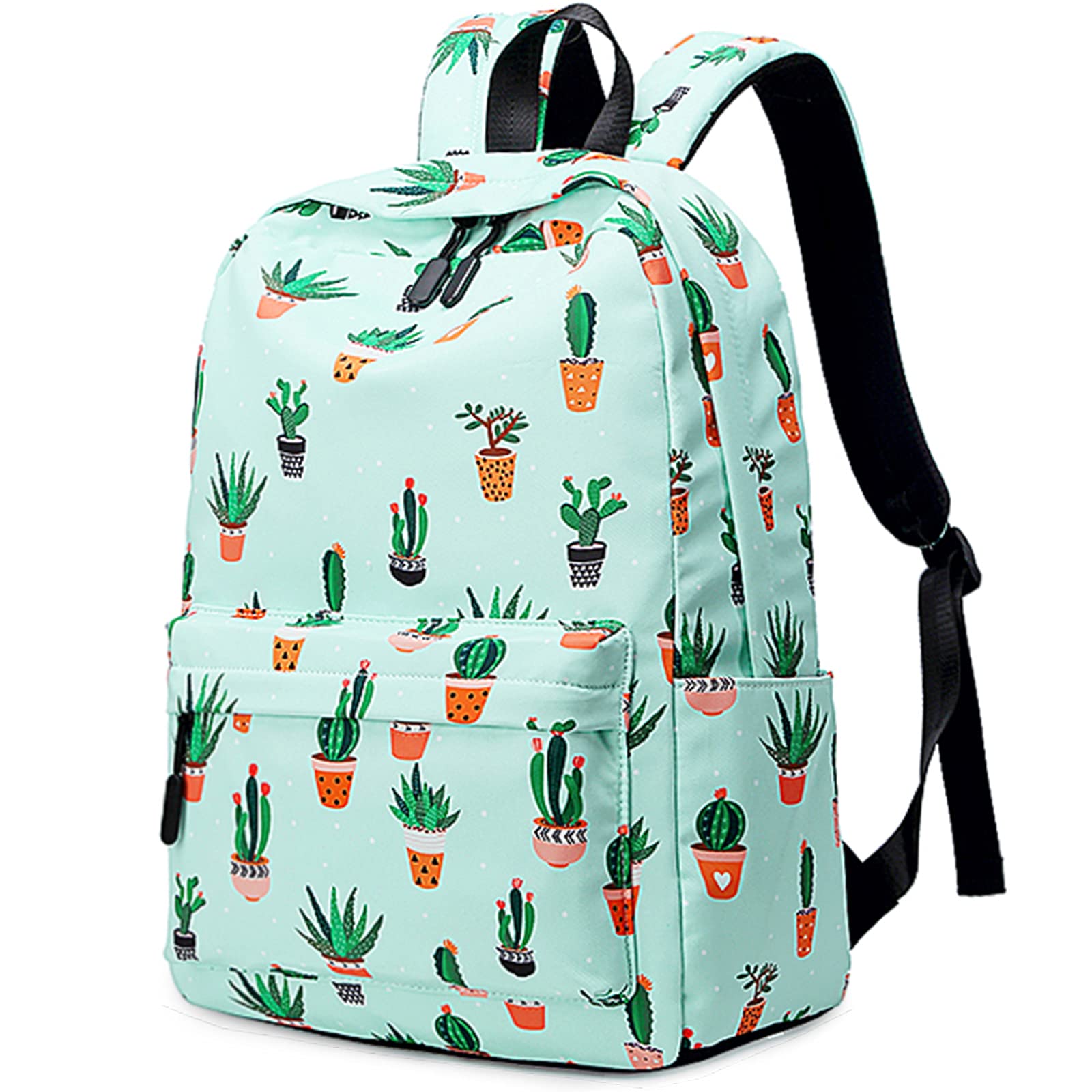 LIMHOO 14 Inch Laptop Backpack for Teen Girls & Women - Durable School, Work, Business & Travel Rucksack with Laptop Compartment (Cactus Green) - Perfect for High School, College, Office Commute & Weekend Getaways