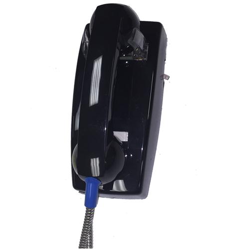 ITT 2554 ARCNDL BK Wall Phone with Armored Cord - Vintage Retro Style for Home, Office & Decoration - Durable Landline Telephone for Classic Interiors