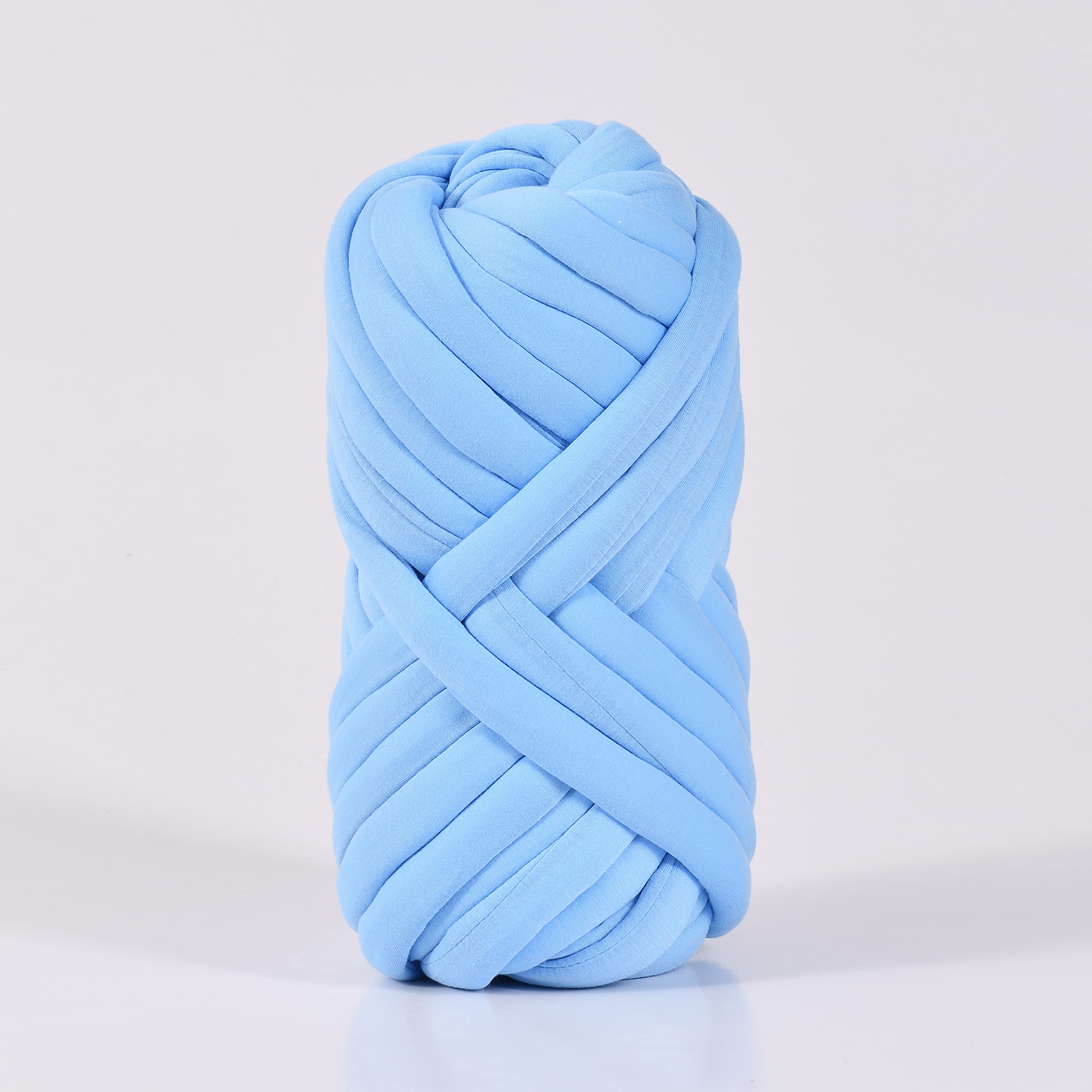 Chunky Braid Tube Yarn - Bulky Giant Cotton Arm Knitting DIY Yarn for Handmade Blankets, Scarves & Throws - Machine Washable, Soft & Durable (Blue, 4.4 lbs / 108 Yards) - Perfect for Cozy Winter Crafts & Home Decor Projects