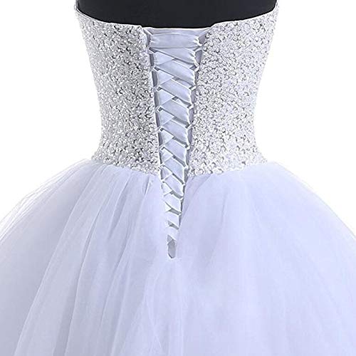 Elegant Sweetheart Neckline Tulle Beaded Ball Gown Wedding Dress for Bride - Perfect for Bridal Ceremony, Formal Events & Special Occasions