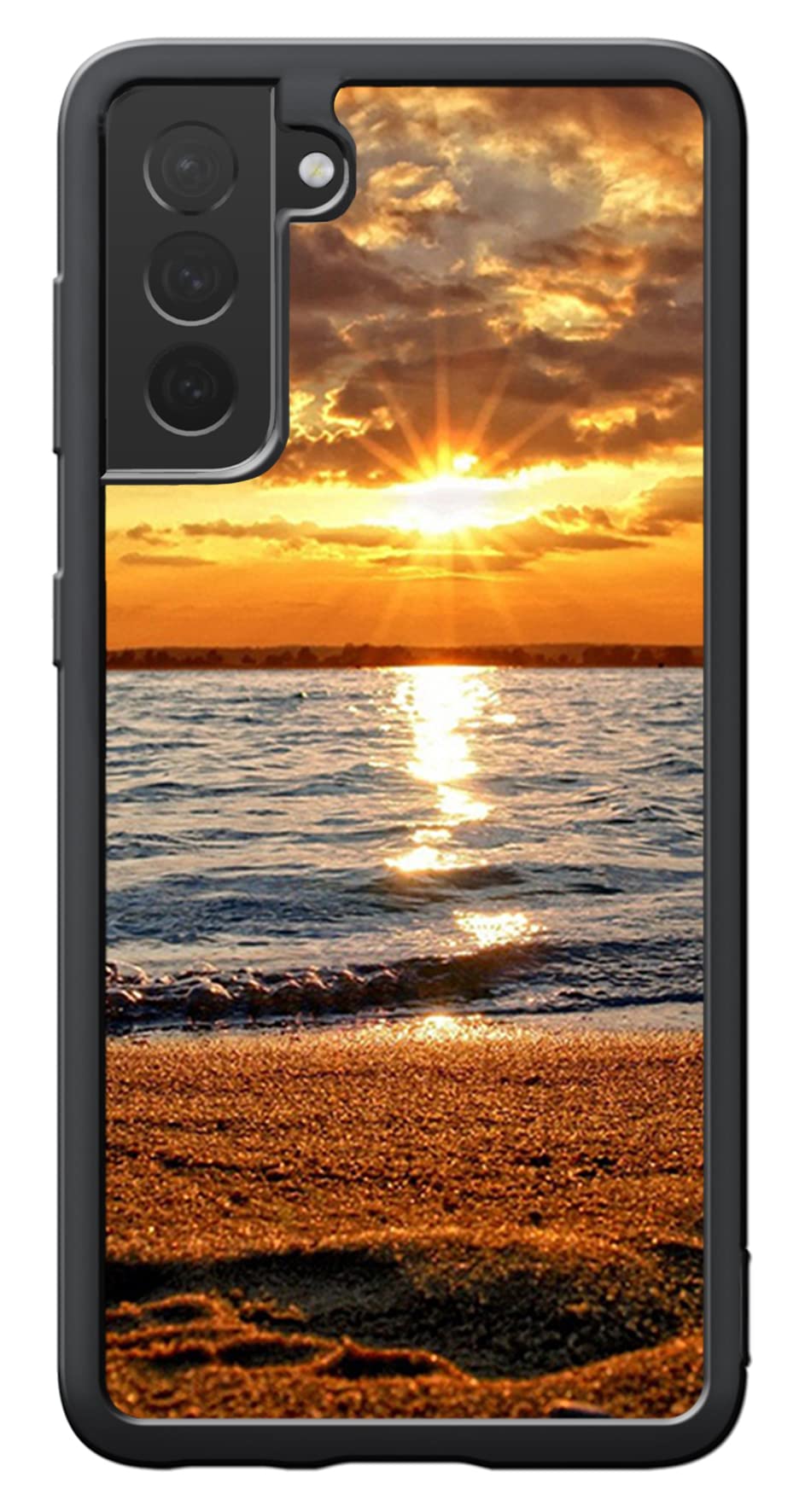 Shockproof Samsung Galaxy S21 Case with Beach Sunset Design - Flexible TPU Protective Phone Cover for Impact Protection - Perfect for Outdoor Activities, Travel & Daily Use