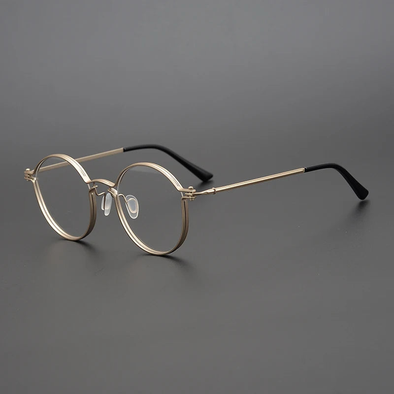 Stylish Black Unisex Full Rim Round Titanium Acetate Eyeglasses TV002 - Perfect for Reading, Work & Everyday Fashion