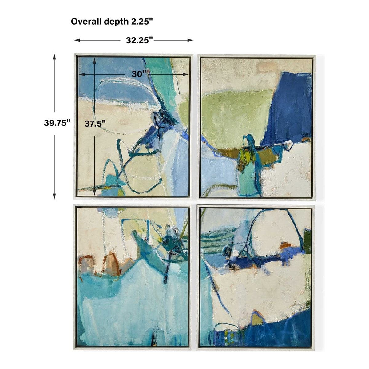 Ardelia Framed Canvas Wall Art Set of 4 - Modern Home Decor for Living Room, Bedroom & Office - Ready to Hang Gallery Wrapped Paintings