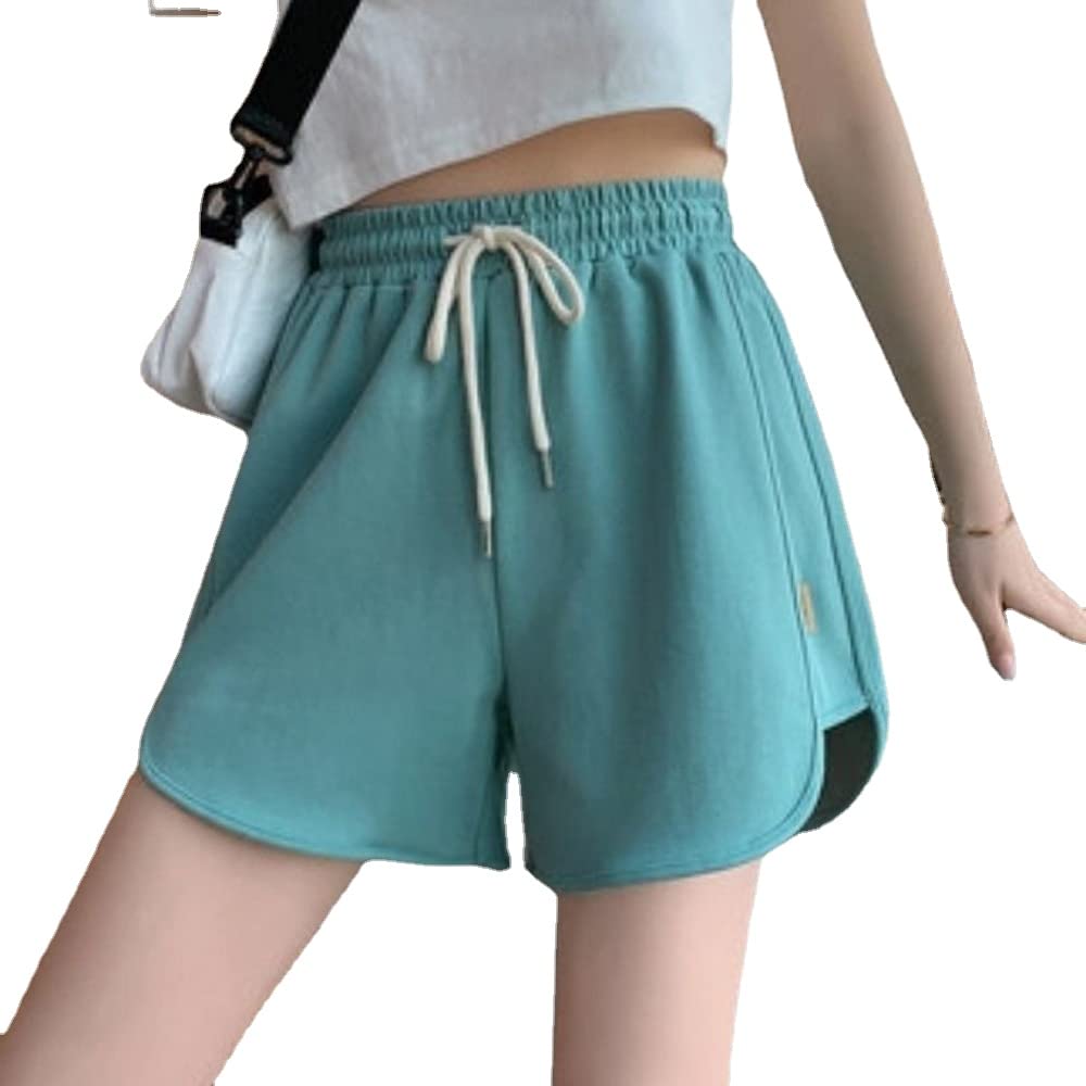 Women's Casual Yoga Shorts - Cute Summer Running Gym Sports Shorts with Waistband for Women & Teens - Pure Color Athletic Shorts for Walking, Beach, Home & Workout