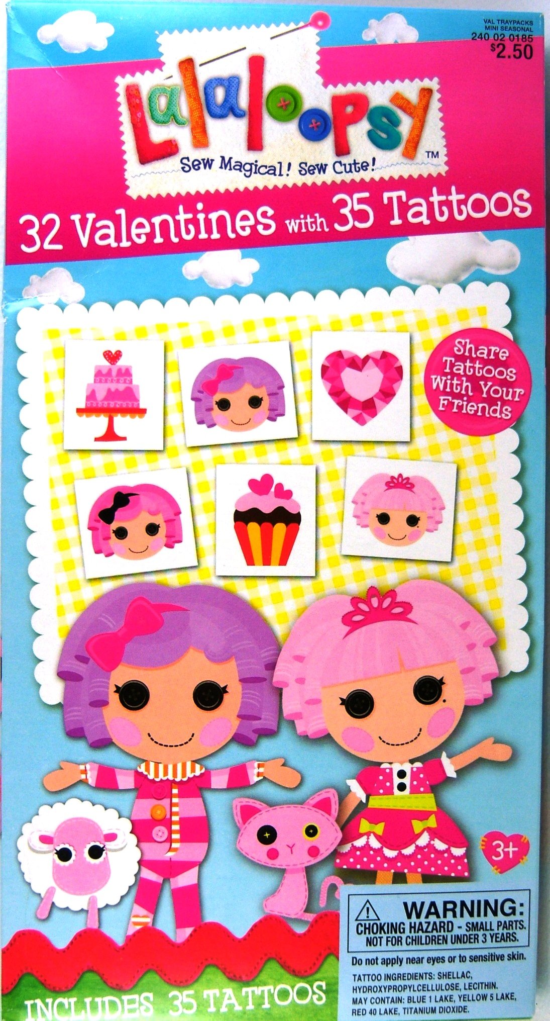 Lalaloopsy 32 Valentine's Day Cards with 35 Temporary Tattoos - Perfect for Kids' Valentine's Party Favors & Classroom Exchanges