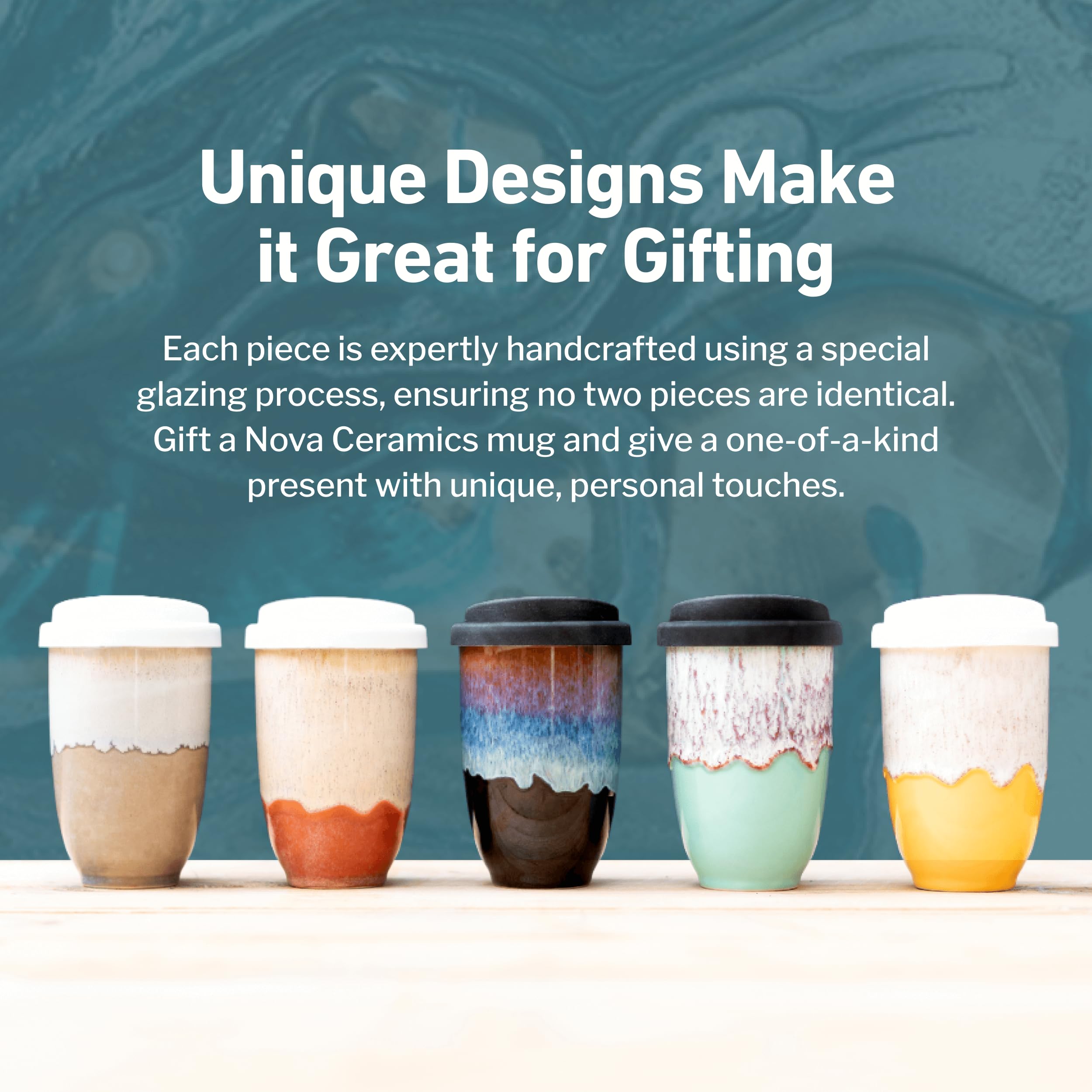 12oz Travel Coffee Mug - Reusable Insulated Coffee Tumbler with Lid, Microwave & Dishwasher Safe - Perfect Gift for Women & Men - Nebula Design - Ideal for Commuting, Office Use & Outdoor Adventures