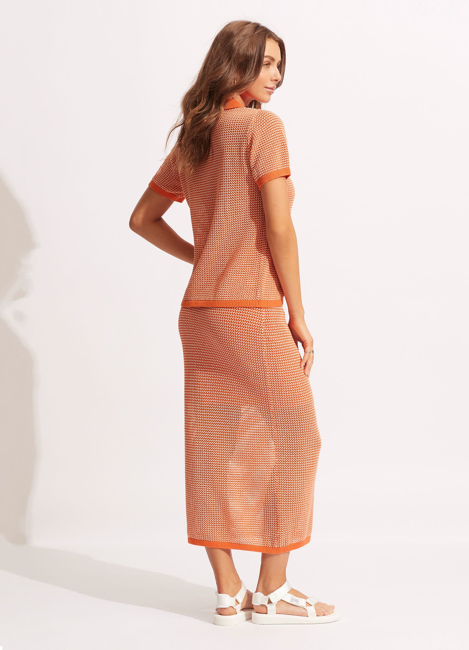 Sunray Knit Skirt - Women's Flowy A-Line Midi Skirt with Elastic Waistband | Perfect for Office Wear, Casual Outfits & Summer Dresses