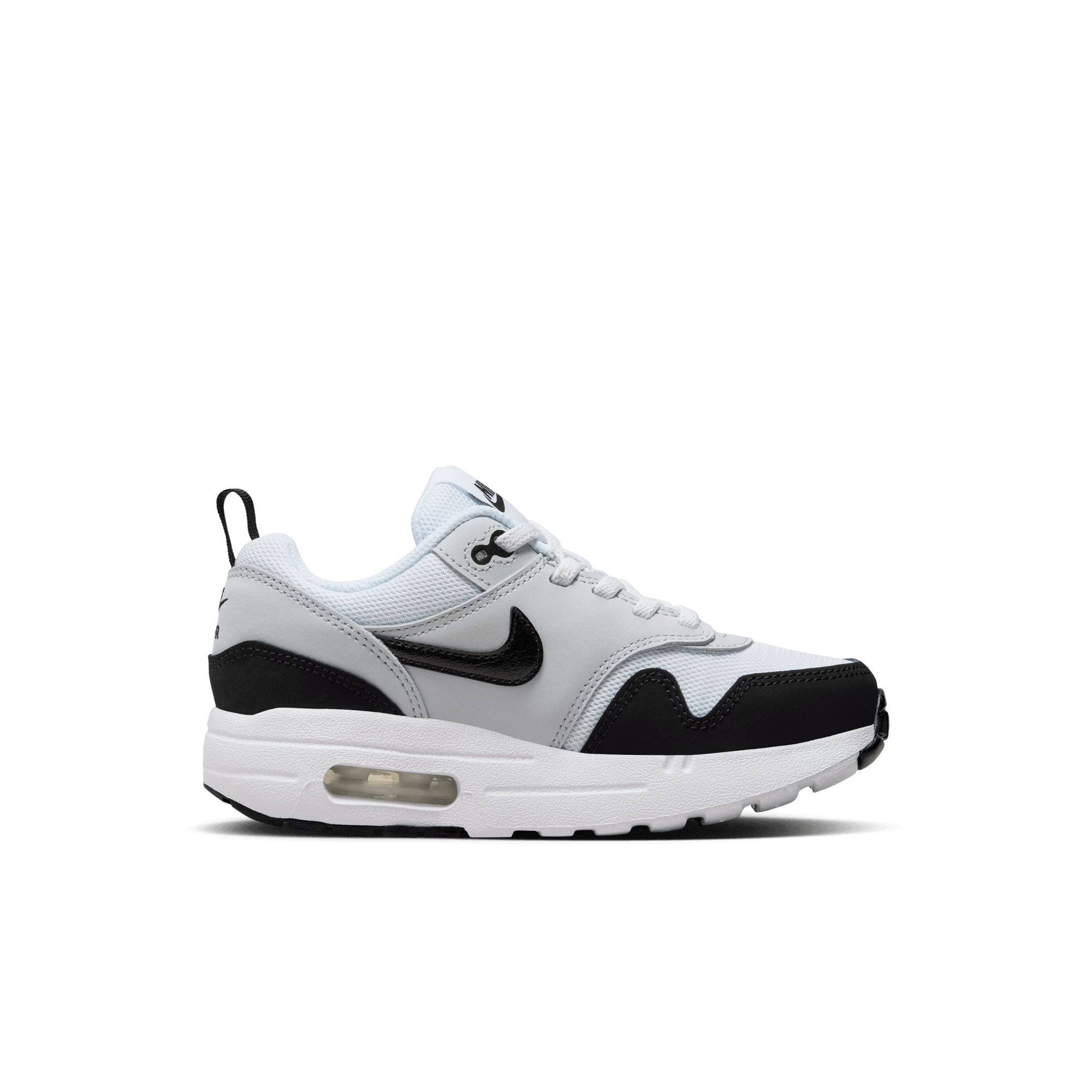 Nike Air Max 1 EasyOn PS Kids' Sneakers - White/Pure Platinum/Black | Comfortable Slip-On Design for School & Play