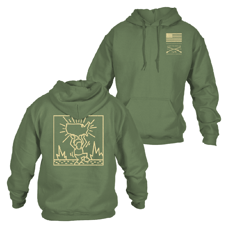Lift The Nation Hoodie - Military Green Pullover for Men & Women | Comfortable Casual Wear for Outdoor Activities, Gym, and Everyday Use