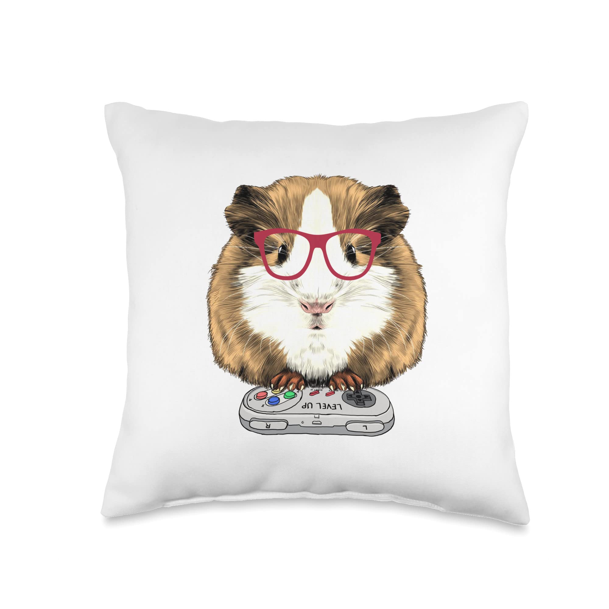 Guinea Pig Video Game Wildlife Animal Throw Pillow for Gamers - Perfect Gaming Room Decor & Couch Cushion for Animal Lovers