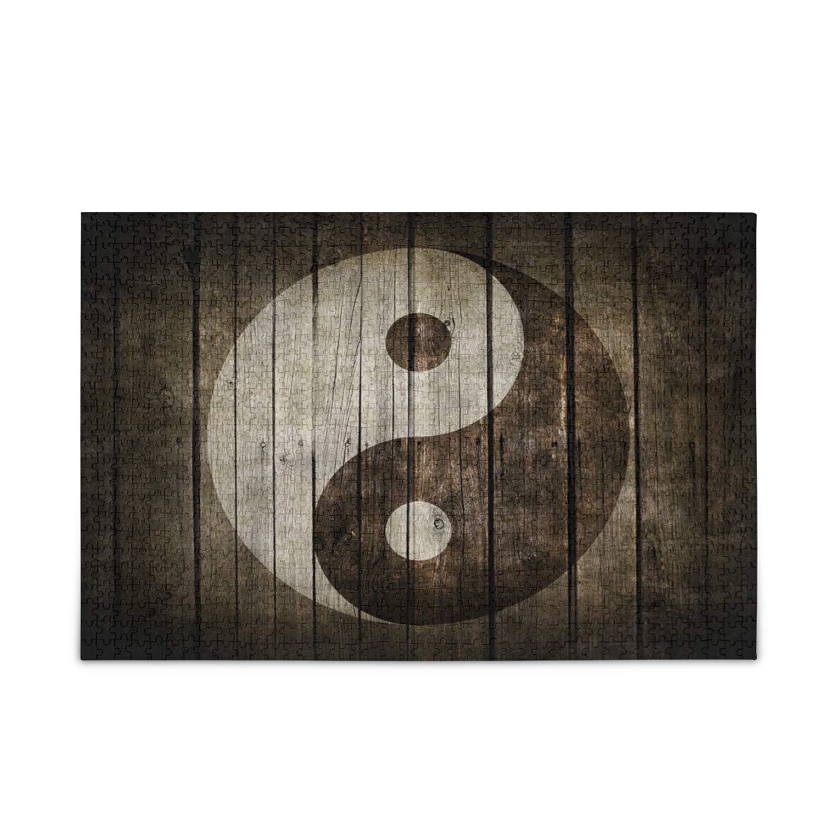 1000 Piece Yin Yang Wooden Jigsaw Puzzle for Adults & Kids - Challenging Brain Teaser for Family Game Night & Home Decor