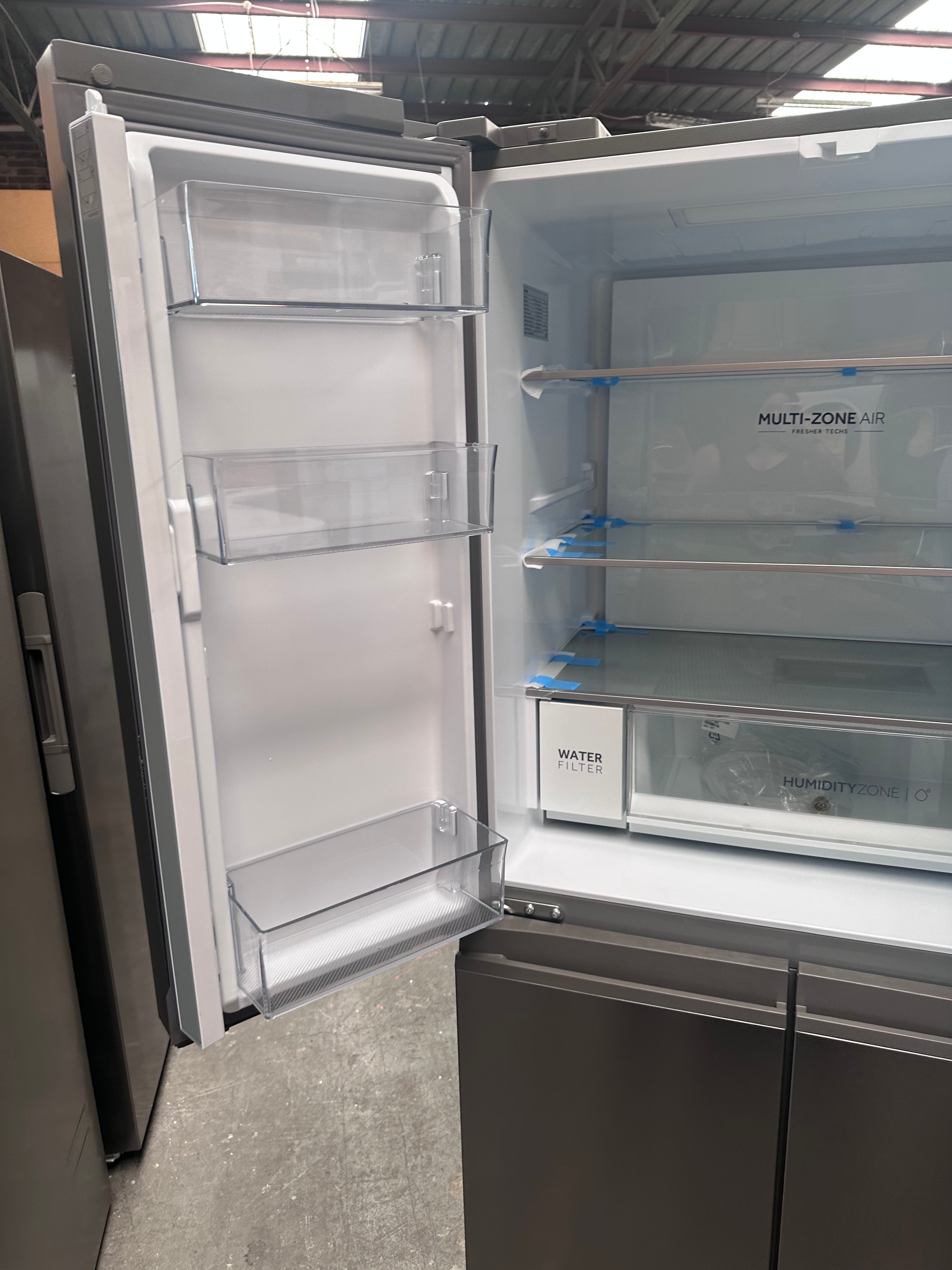 Haier 507L Quad Door Refrigerator Freezer - Stainless Steel Finish, Energy Star Certified (HRF580YPS) - Perfect for Large Families, Entertaining & Modern Kitchens [Factory Second]
