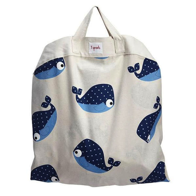 3 Sprouts Play Mat Bag - Whale Design Baby Play Mat Storage Bag for Nursery, Daycare & Travel - Waterproof & Durable Baby Gear Organizer