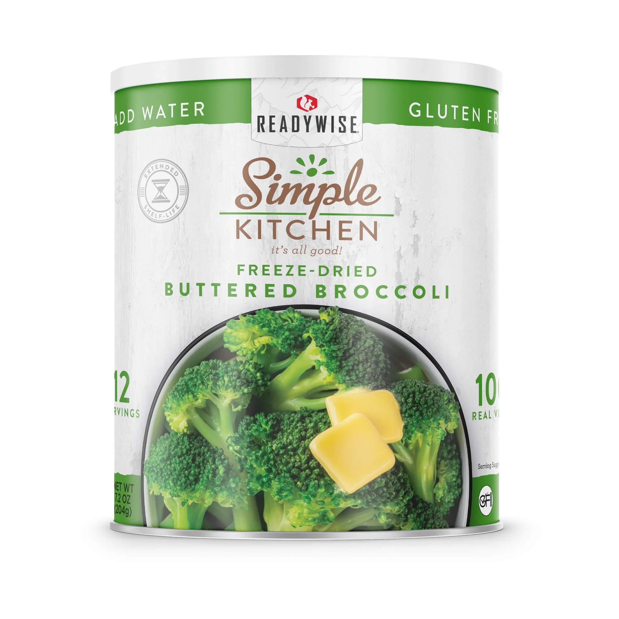 ReadyWise Freeze Dried Buttered Broccoli - 12 Servings | Emergency Food, Camping & Survival Supplies | Long Shelf Life for Preppers & Outdoor Adventures
