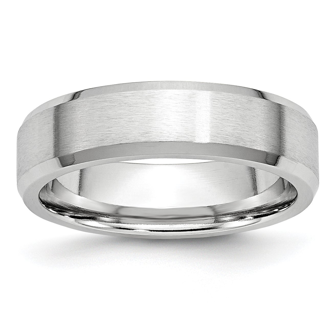 Men's Cobalt Wedding Band Ring - 6mm Tapered Beveled Edge with Satin & Polished Finish | Perfect for Engagement, Anniversary & Everyday Wear