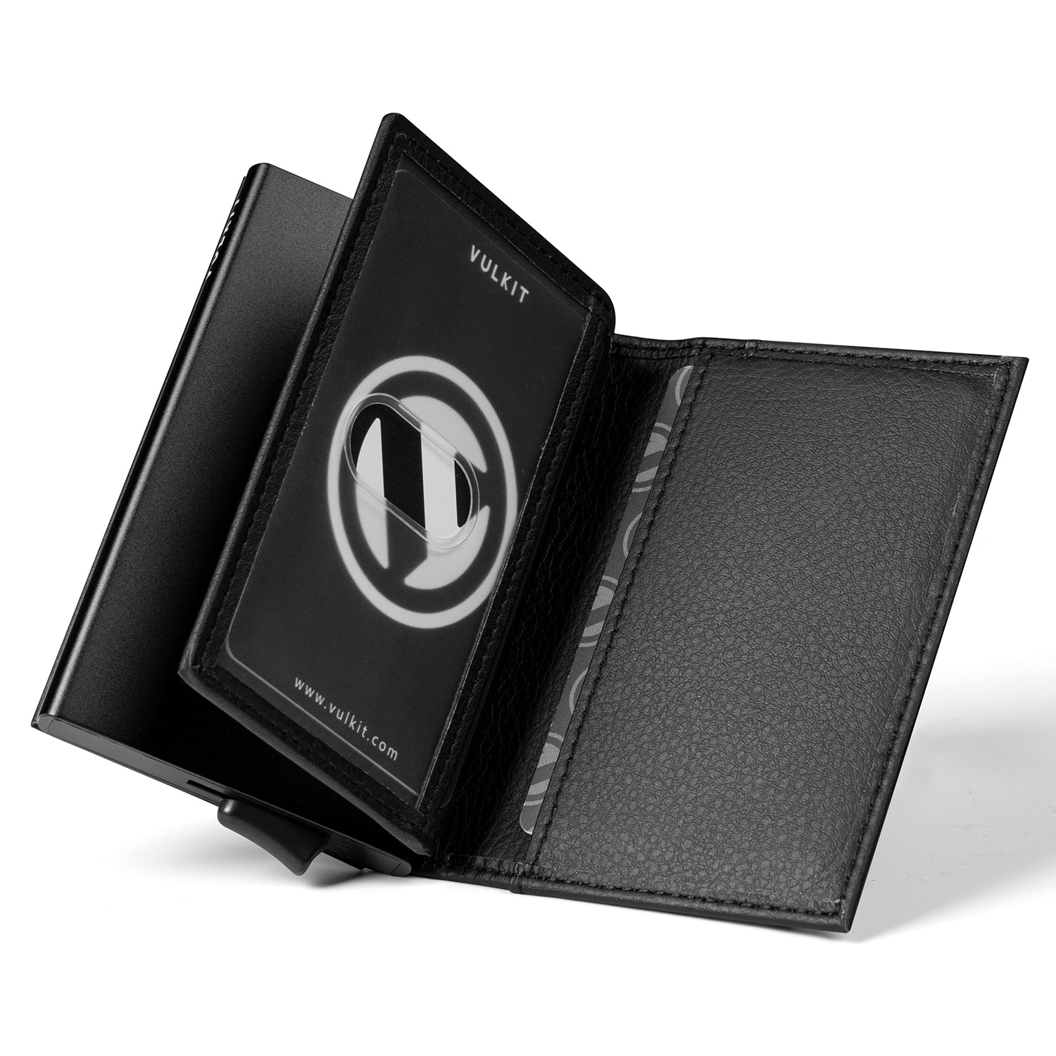 VC205 Men's RFID Blocking Leather Card Holder Wallet with Double ID Windows - Holds 12 Cards, Slim & Secure for Travel, Business & Everyday Use