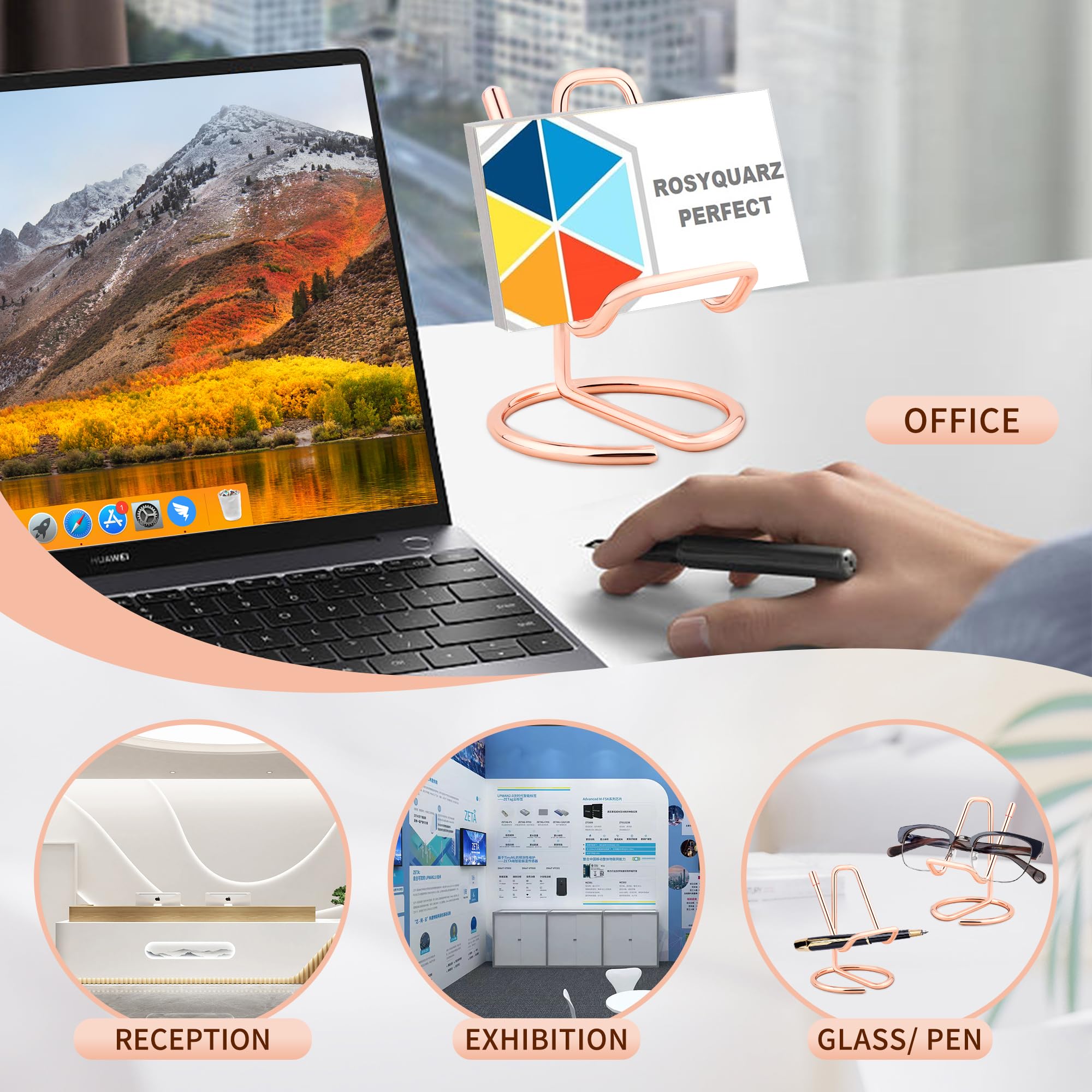 Premium Rose Gold Metal Phone Stand for Desk - Adjustable & Sturdy Cell Phone Holder Dock Compatible with iPhone, Samsung, iPad, Kindle, Switch (2 Pack) - Perfect for Home Office, Gaming & Video Watching