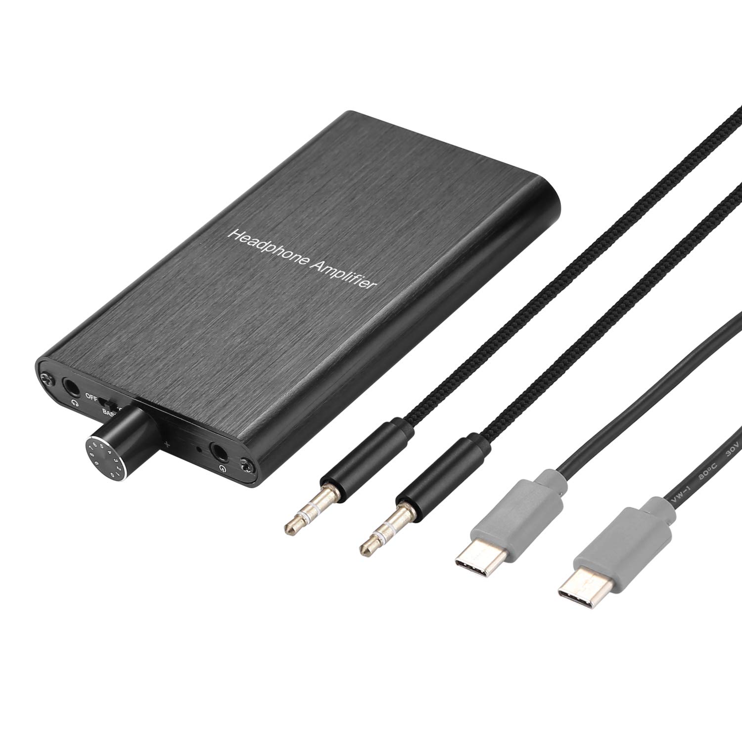 Premium Headphone Amplifier with Bass Boost - 3.5mm AUX & USB-C Input (16-600Ω) - Gain Control & Stereo Audio Output for Enhanced Sound - Compatible with Mac, iPhone, iPad, Android, PC, Xbox, PS4, PS5 - Perfect for Gaming, Music Production & Home Entertainment