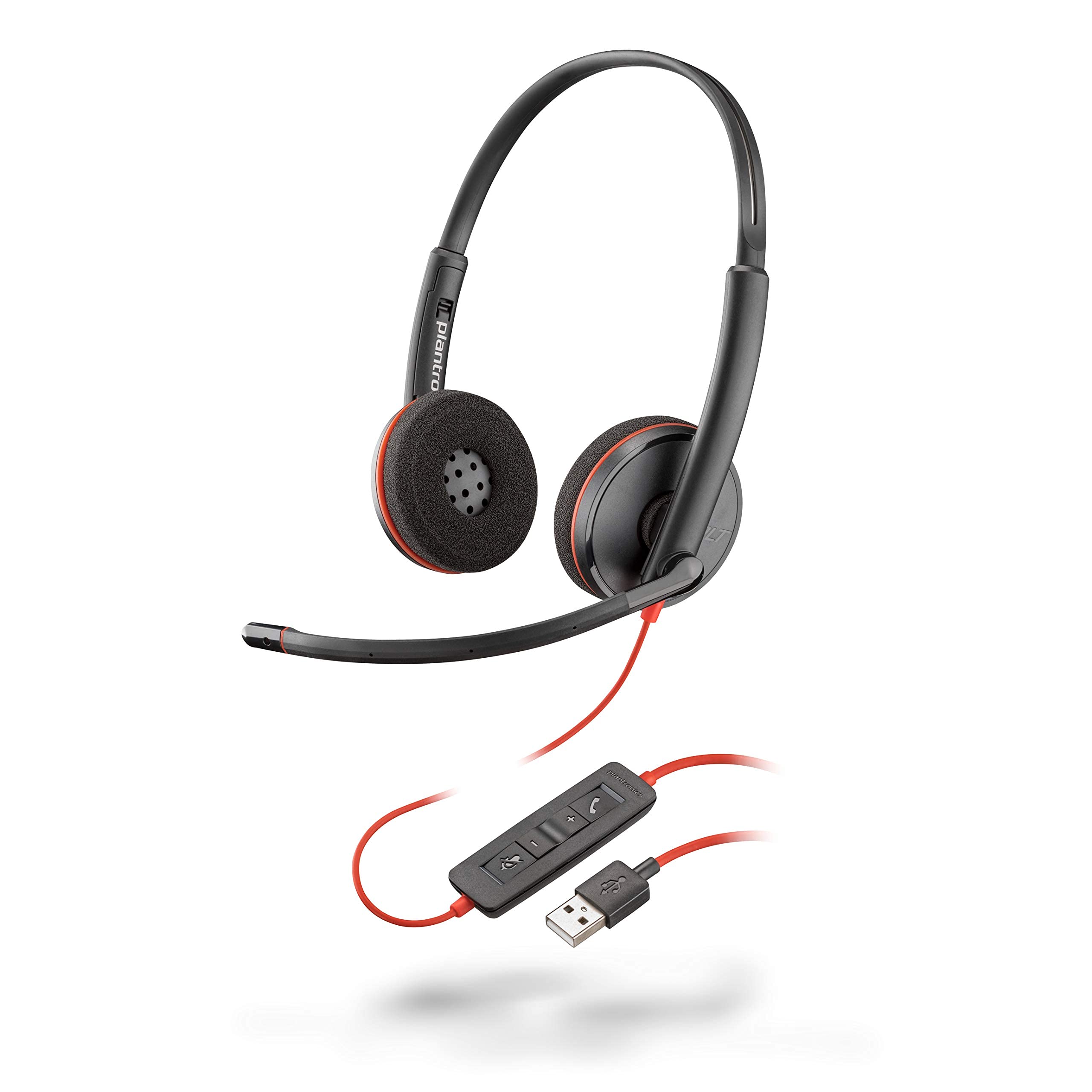 Plantronics Blackwire C3220 Wireless Headset with Noise Cancelling - Certified Refurbished for Home Office, Call Center & Remote Work