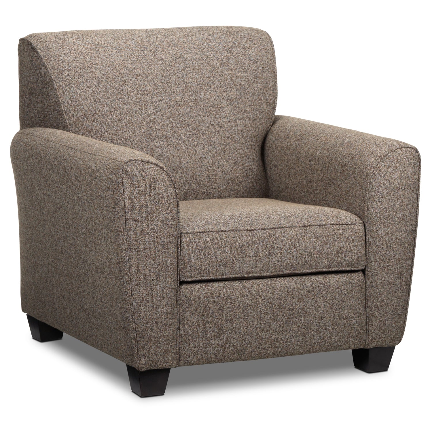 Ashby Brown Leather Accent Chair - Mid-Century Modern Living Room Seating for Home Office, Lounge & Reading Nook