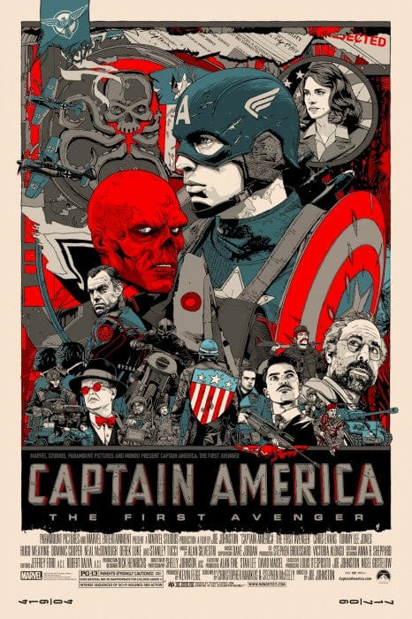 Captain America Tyler Stout Poster - Vintage Marvel Superhero Wall Art - Perfect for Home Decor, Office & Comic Book Fan Gifts