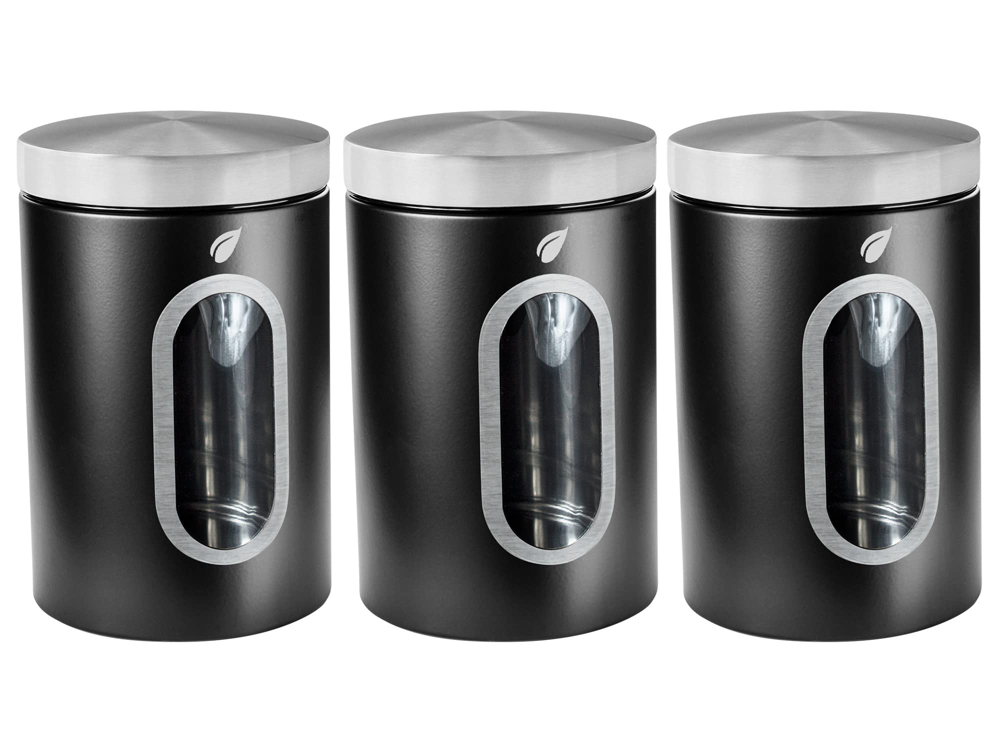 Modern Kitchen Canister Set of 3 - Airtight Food Storage for Baking & Spices | Wedding Gift Idea