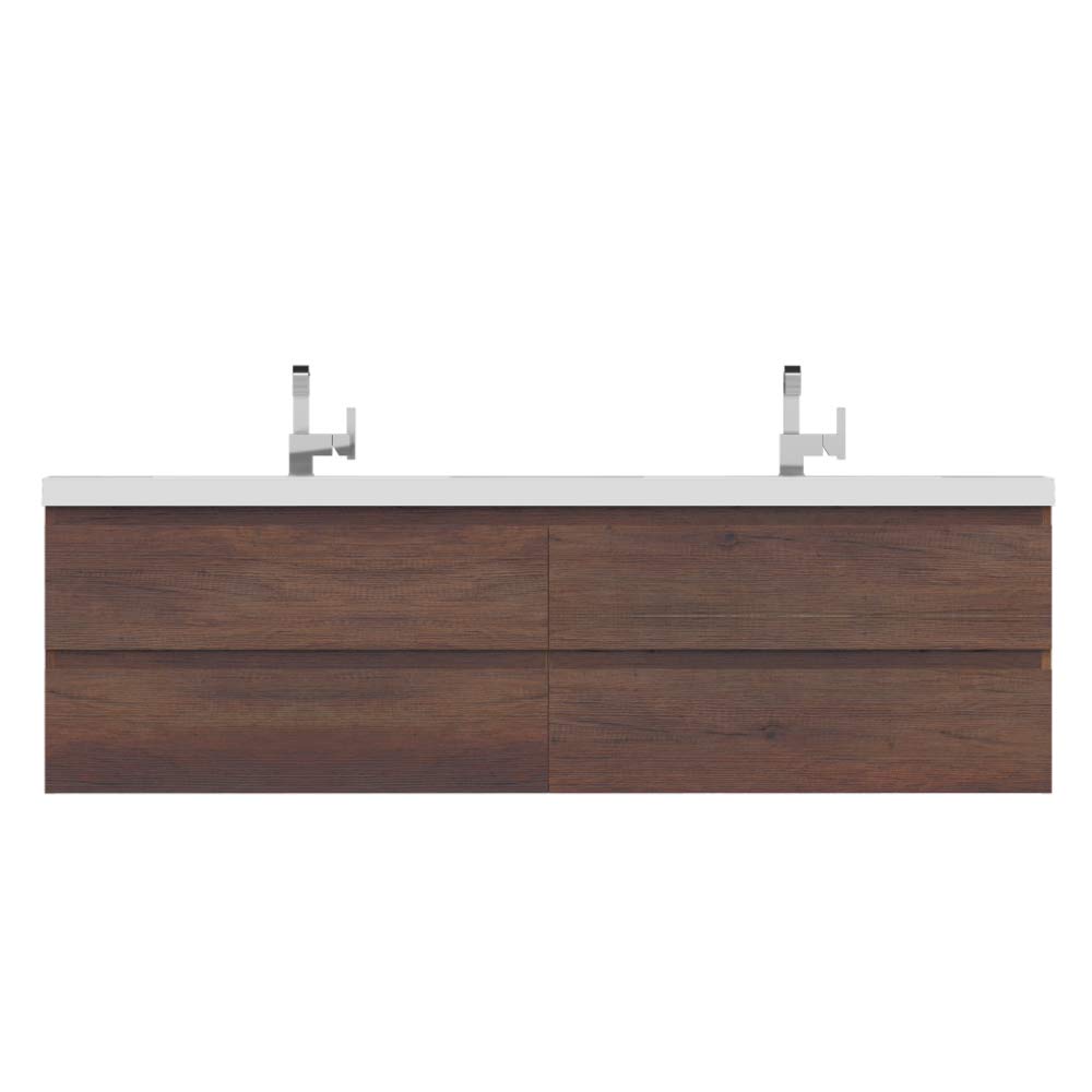Paterno Modern Bathroom Vanity with Sink - Rosewood Finish for Bathroom Remodeling & Home Decor