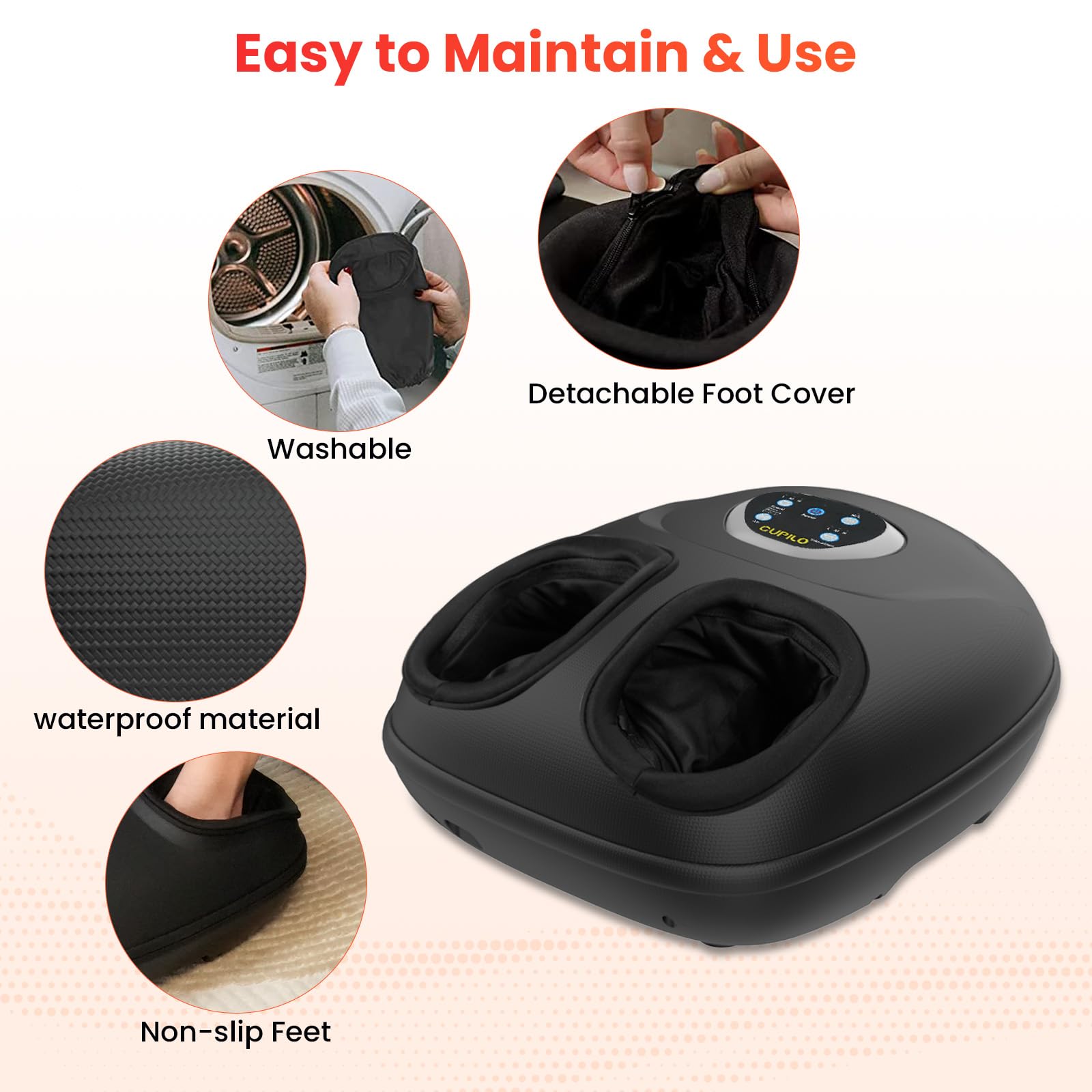 Heated Shiatsu Foot Massager for Plantar Fasciitis & Neuropathy Pain Relief - Adjustable Vibration & Pressure, FSA/HSA Eligible - Perfect Gift for Women, Men & Mom - Fits Up to 13