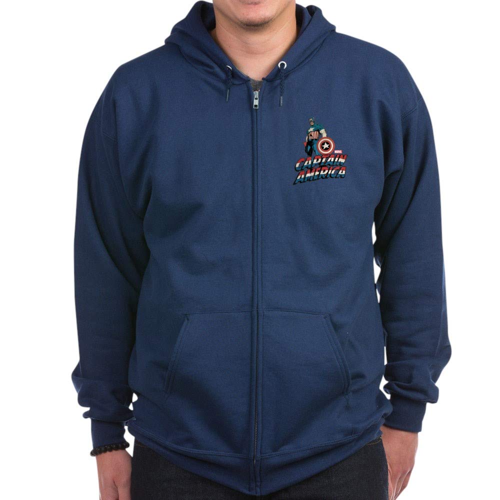 Captain America Classic Zip Hoodie | Marvel Superhero Sweatshirt for Men & Women | Perfect for Cosplay, Casual Wear & Gifts