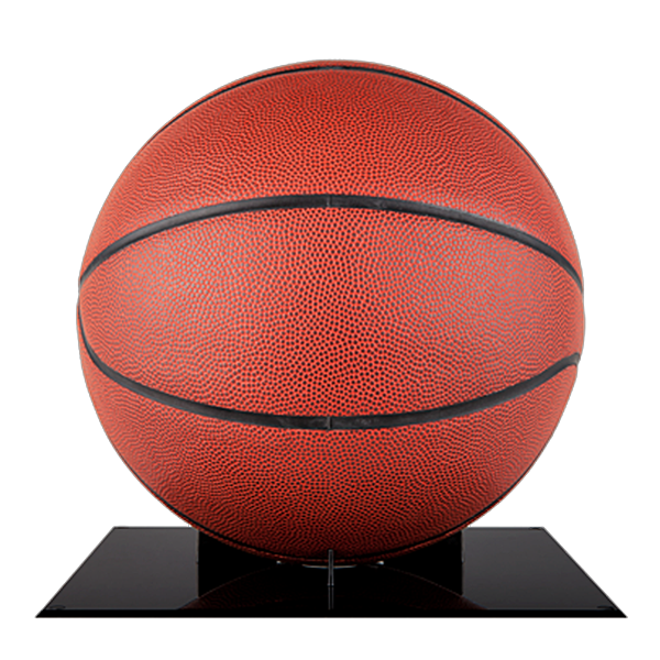 Black Wooden Cradle Base Display Case for Basketball & Soccer Balls - Perfect for Sports Memorabilia, Trophy Room Decor, and Game Room Organization