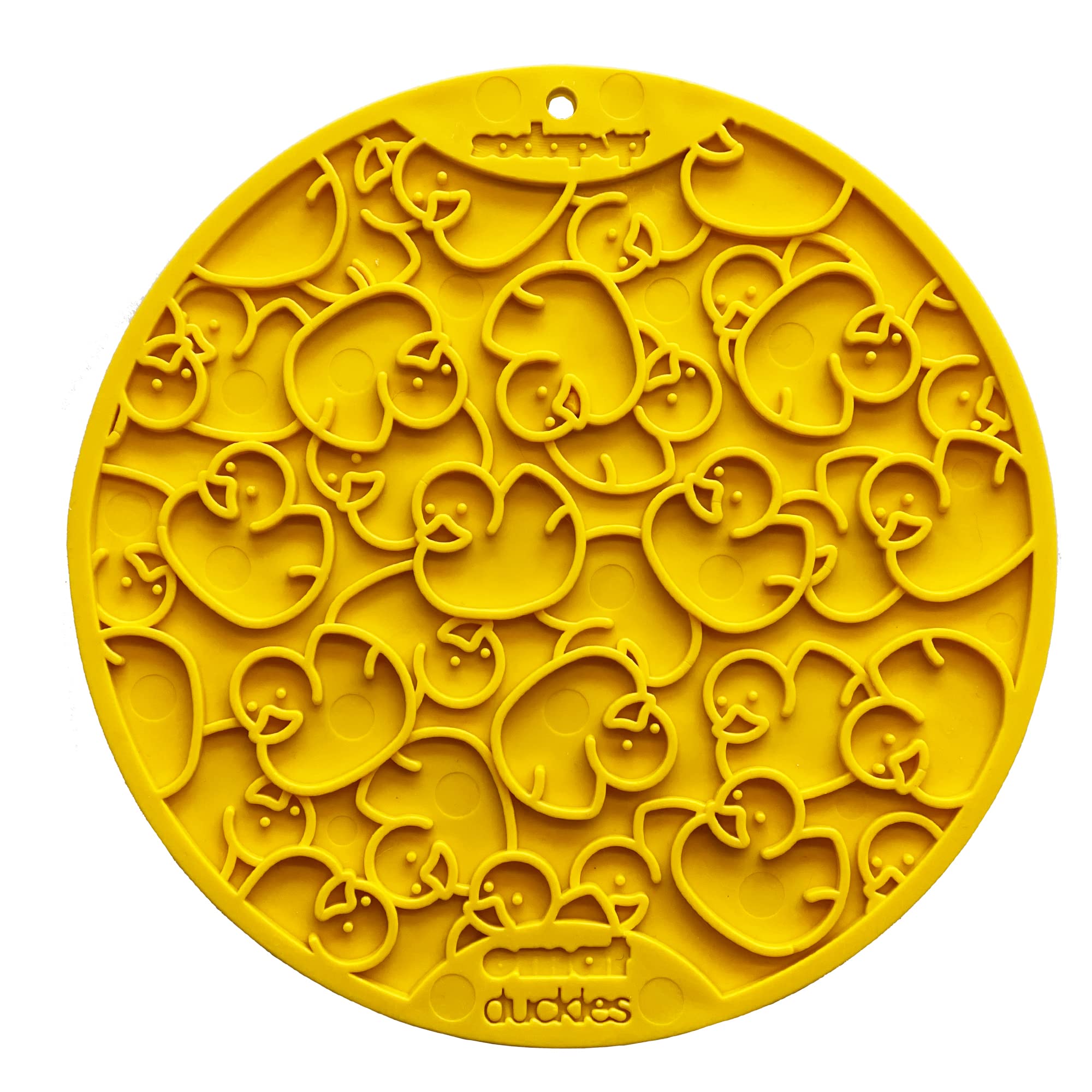 SodaPup Duckies eMat – Non-Toxic Pet Lick Mat with Suction Cups | USA Made Durable Rubber Slow Feeder for Dogs & Cats | Promotes Mental Stimulation, Digestive Health & Anxiety Relief | Perfect for Bath Time, Grooming, Mealtime & Training Sessions