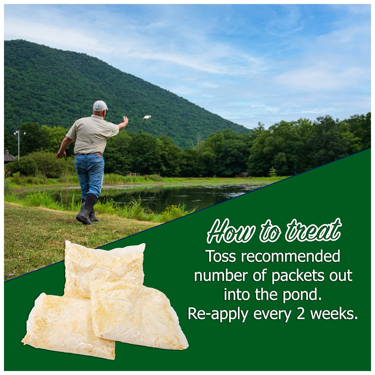 **Pond Cleanse 5 lb (10 Packets) – Natural Pond Cleaner & Water Clarifier for Ponds & Lakes | Treats up to 1.25 Acres | Ideal for Algae Control & Water Maintenance**