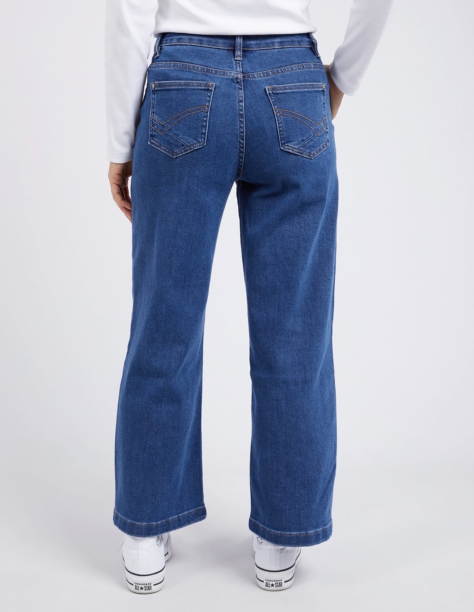 Elm Izzy Wide Leg Jeans for Women - Dark Blue Wash Denim Pants | Comfortable & Stylish for Casual Outings, Work, and Everyday Wear