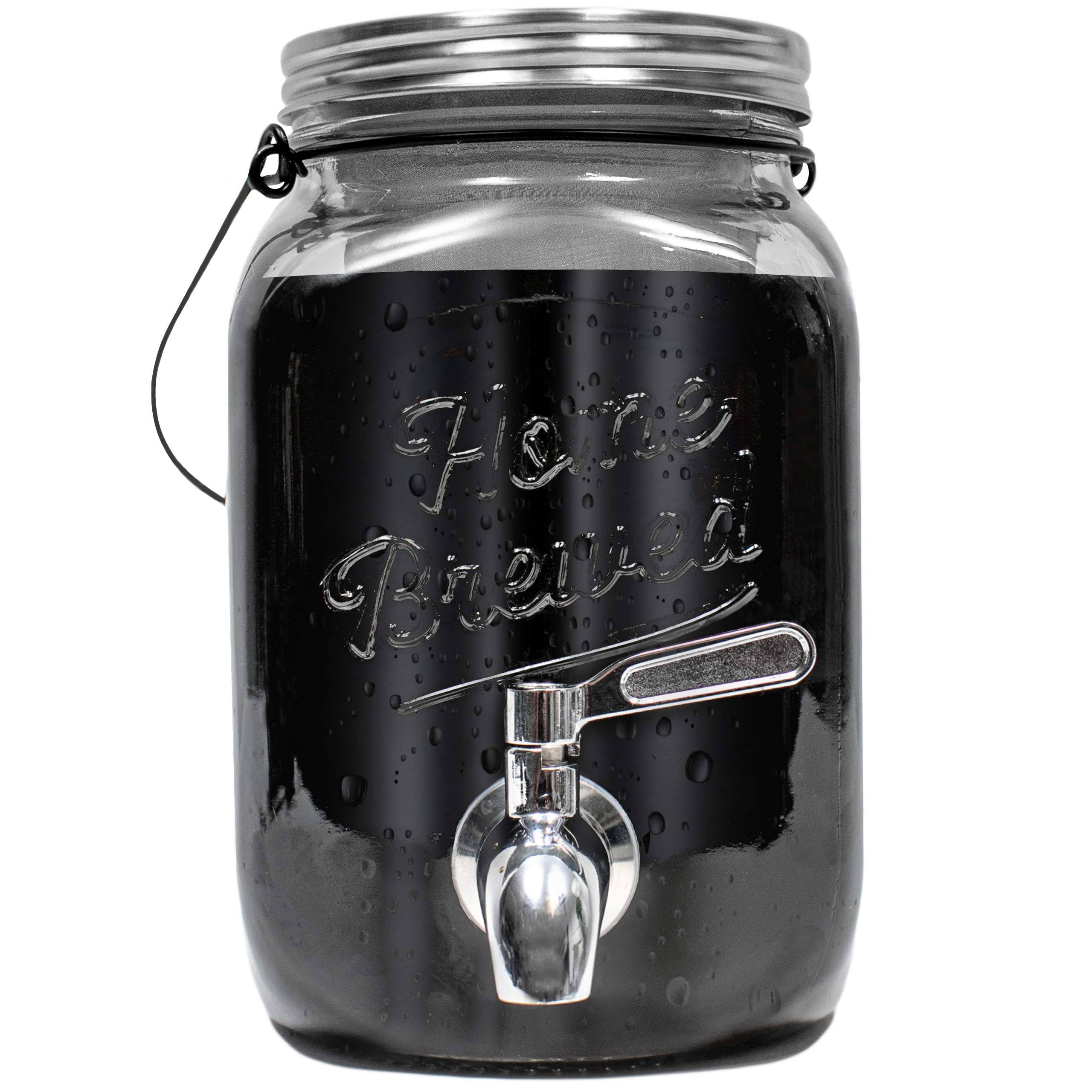 Willow & Everett 2L Cold Brew Coffee Maker & Iced Tea Maker - Glass Pitcher with Stainless Steel Spout & Removable Filter - Perfect for Home, Office & Outdoor Use