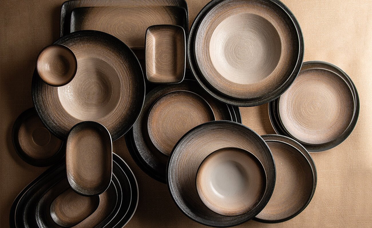 Premium Canyon Dinnerware Set - 24-Piece Large Porcelain Tableware for 6, Elegant Stoneware Plates, Bowls & Mugs - Perfect for Family Dinners, Restaurants & Special Occasions