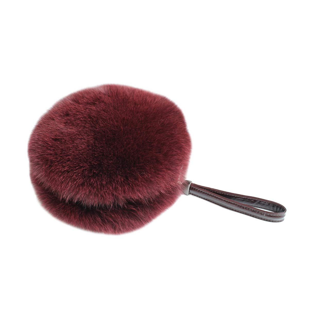 KAISHIN Women's Real Fox Fur Wallet - Elegant Shoulder Bag & Coin Purse in Wine Red | Casual Luxury Accessory for Parties, Date Nights & Special Occasions