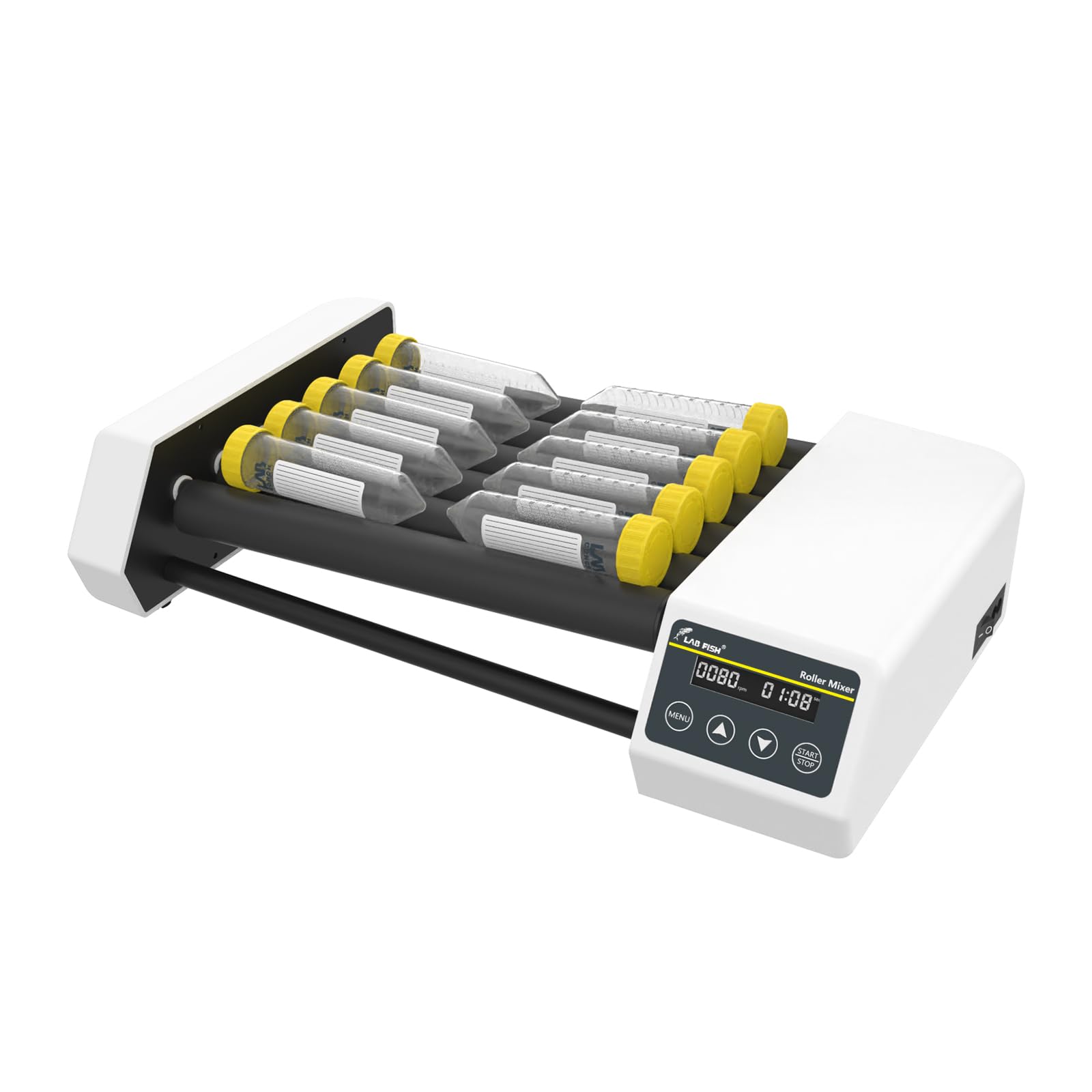 LAB FISH Digital Tube Roller Mixer - Adjustable Speed 20-80RPM, 6 X 11