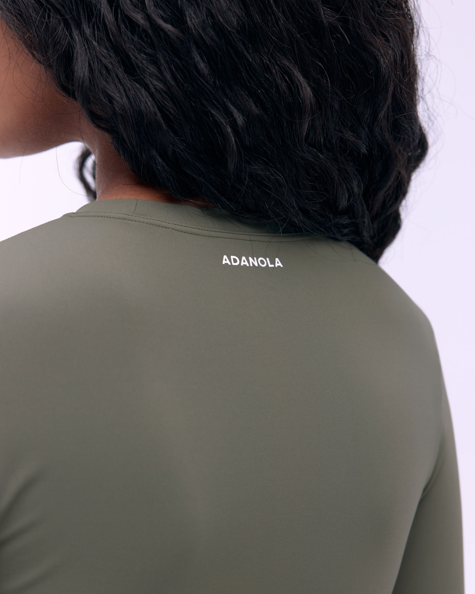 Premium Long Sleeve T-Shirt for Women - Soft Olive Green Cotton Top - Casual Wear, Layering & Outdoor Activities