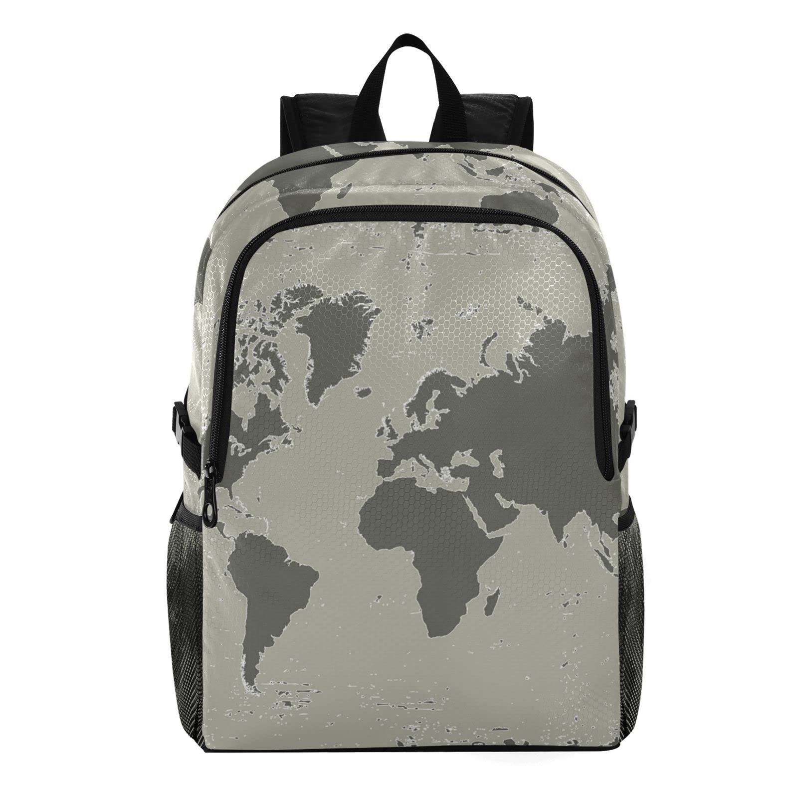 Waterproof 20L Lightweight Packable Hiking Backpack - MCHIVER Grunge Earth Map Daypack for Camping, Travel & Outdoor Adventures | Perfect for Grocery Shopping, Day Trips & Commuting