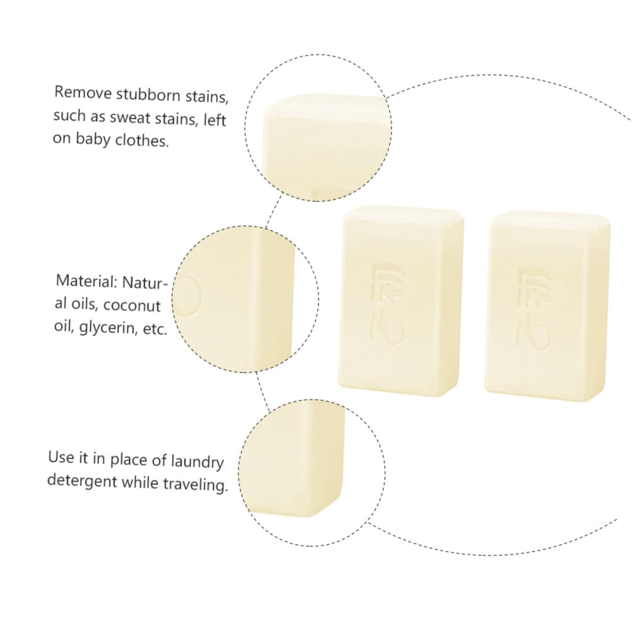 BIUDECO 4-Pack Laundry Soap Bars - Natural Clothes Cleaning Solid Soap for Hand Washing | Eco-Friendly Plastic-Free Laundry Detergent for Delicates, Travel & Camping
