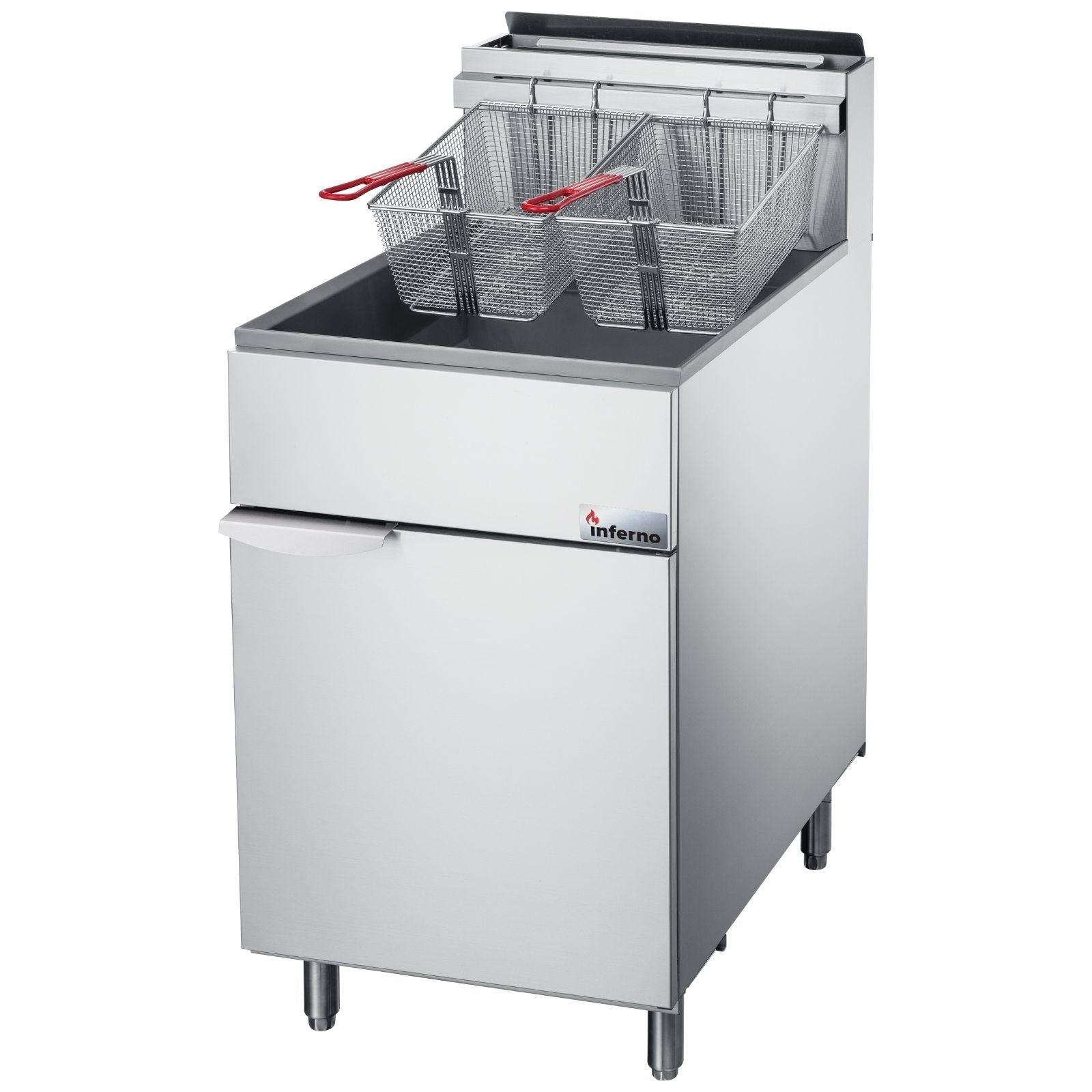 Inferno 70 Lb Commercial Natural Gas Floor Fryer - 150,000 BTU High-Capacity Deep Fryer for Restaurants, Food Trucks & Catering Businesses